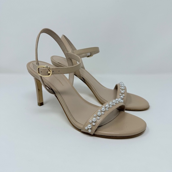 New Stuart Weitzman Dancer Pearl Sandal Nude Sz 6 - Picture 3 of 12
